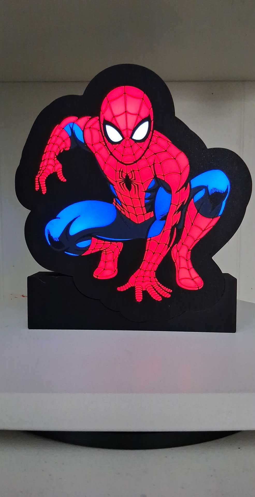 spiderman LED light box – custom 3D printed – Lit Layer Creations